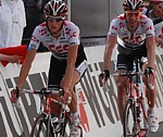 Frank Schleck am Ziel der sechsten Etappe der Tour de Suisse 2008